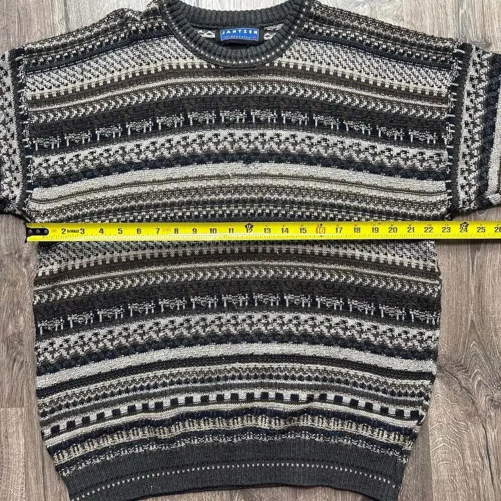 Vintage 90s Jantzen Classics Multi-Pattern Crewneck Sweater XL
